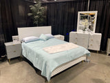 Gaines White High Gloss Queen Bed - Ornate Home