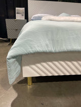 Gaines White High Gloss Queen Bed - Ornate Home