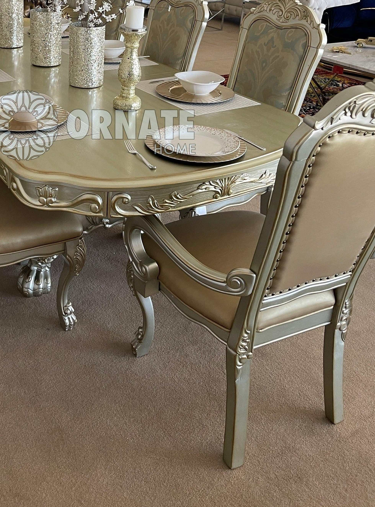 Dresden Gold Patina & Bone Armchair (Set of 2) - Ornate Home