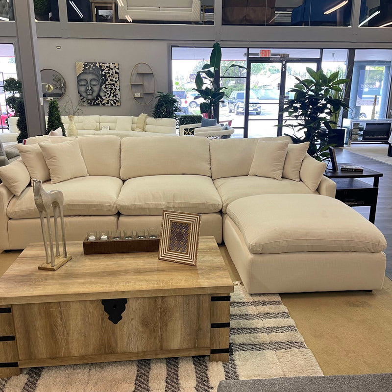 Pluma Ivory Modular Sectional Fabric Create your own Style - Ornate Home