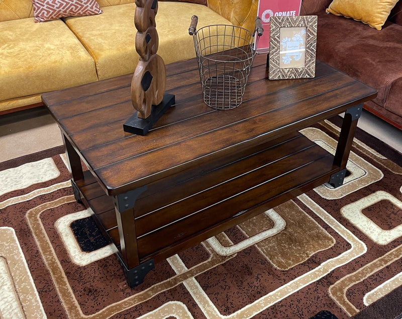 Bozeman Antique Oak 3pc Coffee Table Set - Ornate Home