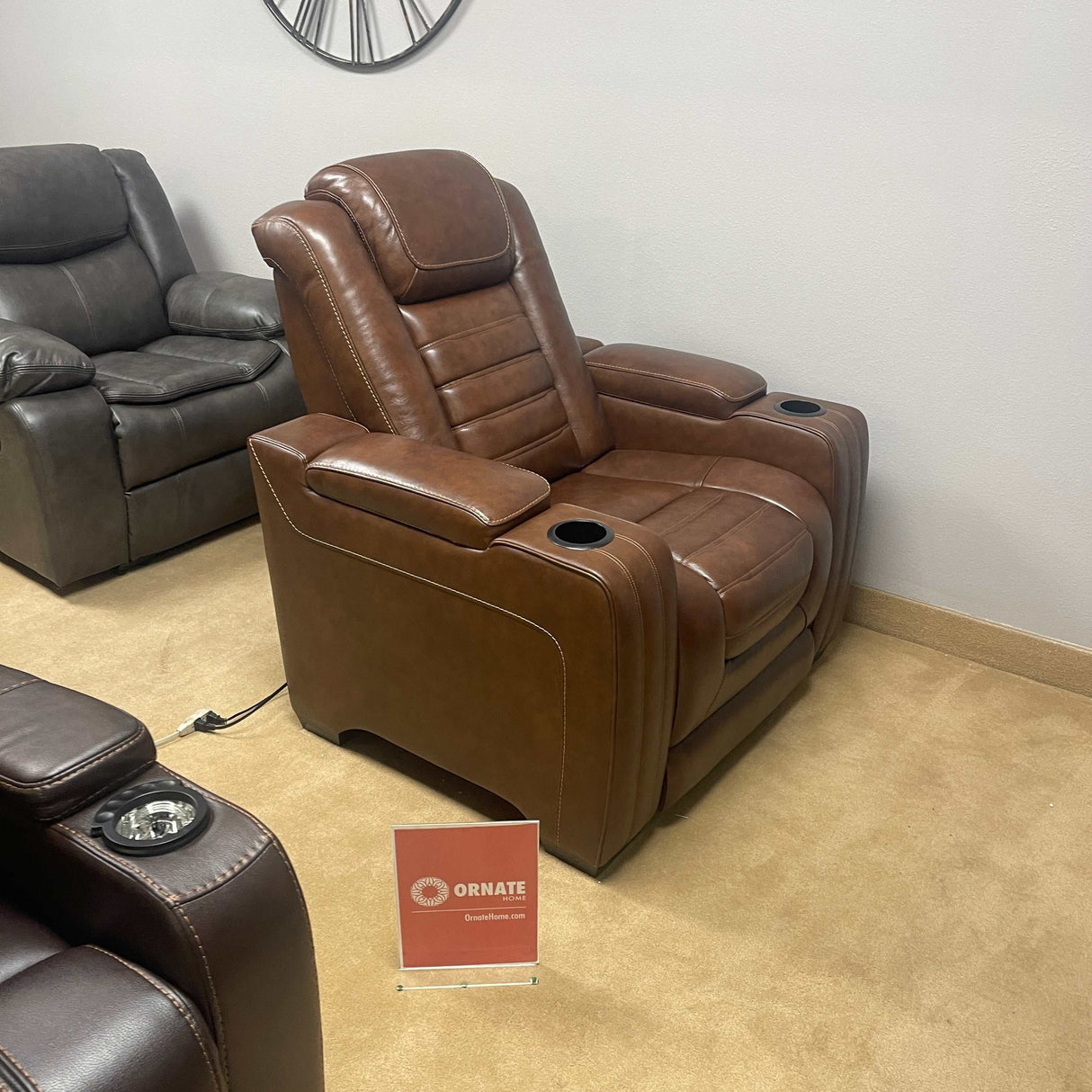 Backtrack Chocolate Power Recliner - Ornate Home