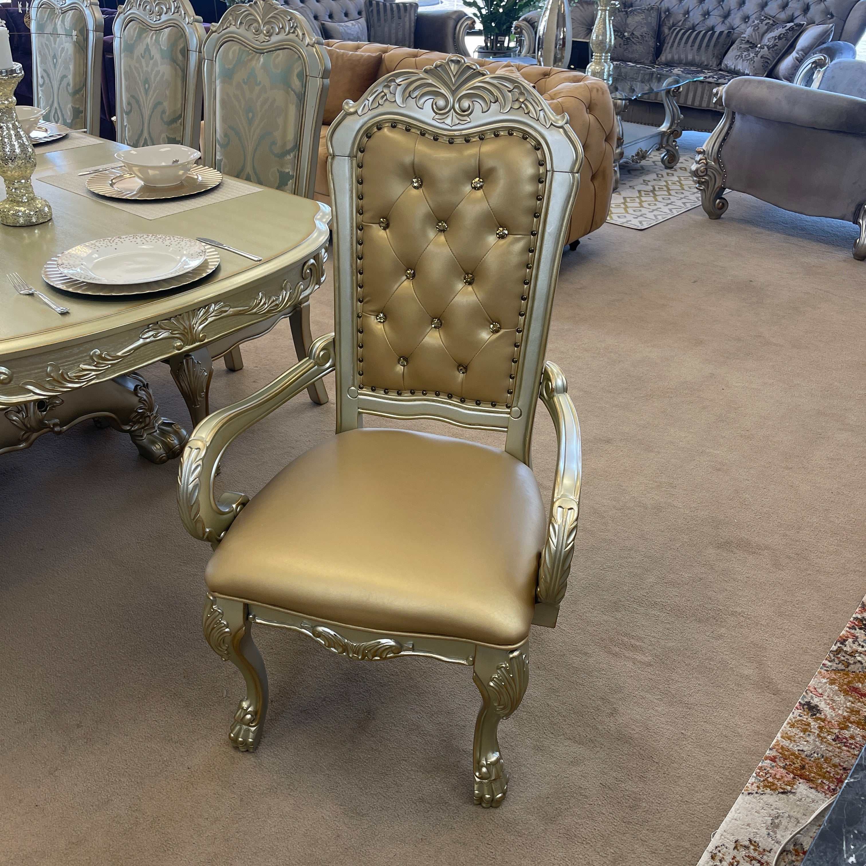 Dresden Gold Patina & Bone Armchair (Set of 2) - Ornate Home