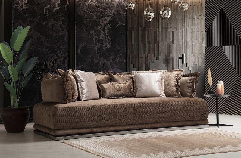 Icon - Coffee Velvet - Living Room Set / 3pc - Ornate Home