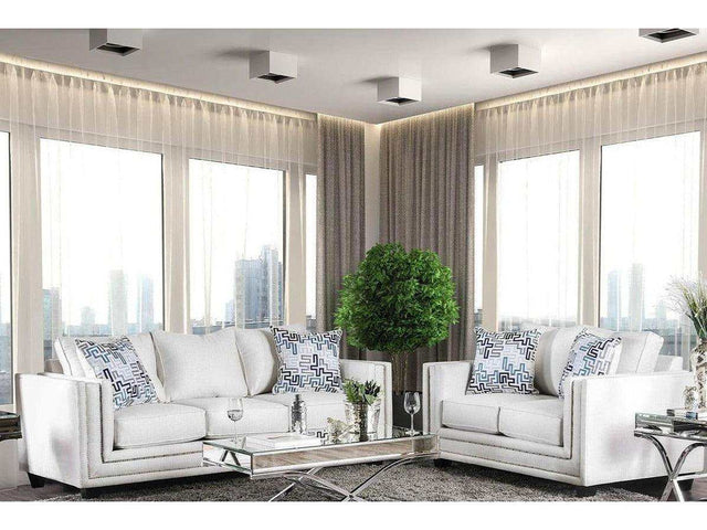 Ilse Off White Stationary Sofa & Loveseat 2pc - Ornate Home