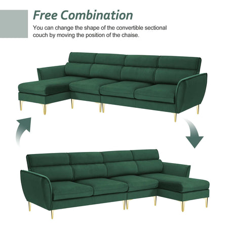 Imperial Convertible Flannel Sectional Sofa Left/Right Chaise for Flexibility - Ornate Home