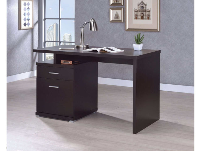 Irving Cappuccino Office Desk w/ Cabinet - Ornate Home