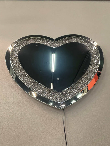Issa Silver Heart Shape Wall Mirror - Ornate Home