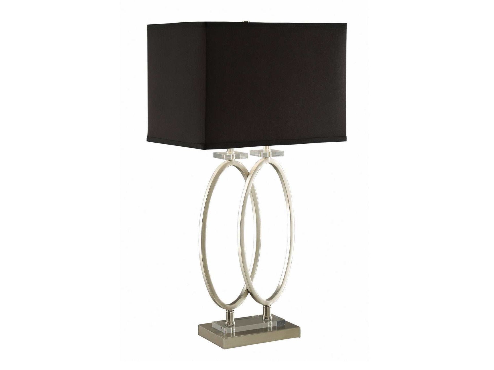 Izuku Black & Brushed Nickel Rectangular Shade Table Lamp - Ornate Home
