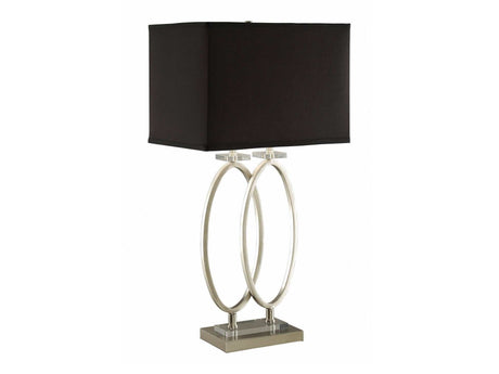 Izuku Black & Brushed Nickel Rectangular Shade Table Lamp - Ornate Home
