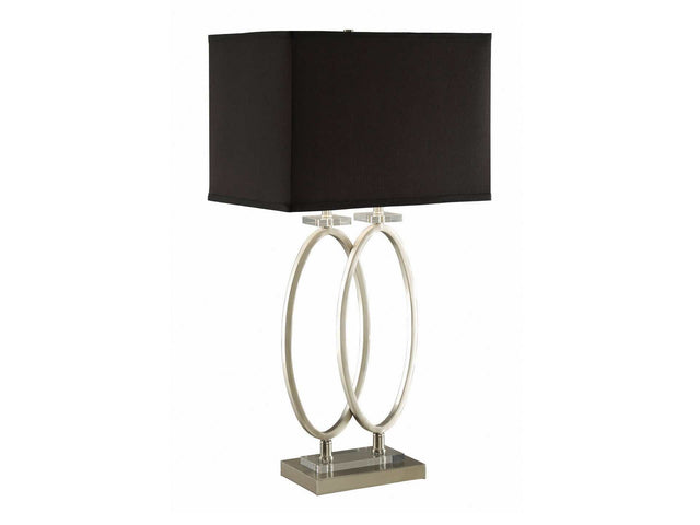 Izuku Black & Brushed Nickel Rectangular Shade Table Lamp - Ornate Home