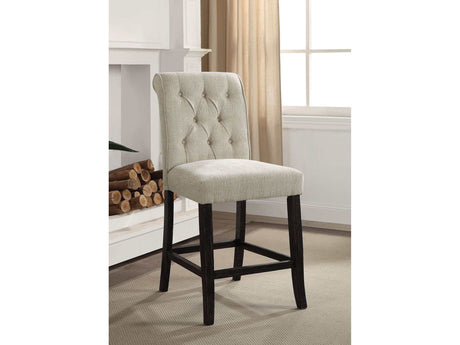 Izzy Rustic Antique Black & Beige Counter Height Chair (Set of 2) - Ornate Home