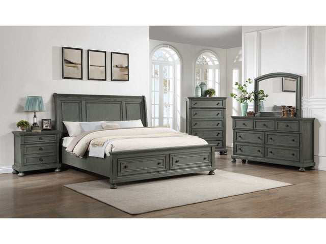 Jackson Rustic Gray King Bedroom Set / 4pc - Ornate Home