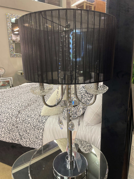 Jada Black & Chrome Table Lamp - Ornate Home