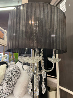 Jada Black & Chrome Table Lamp - Ornate Home