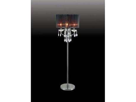 Jada Chrome/Black Floor Lamp - Ornate Home