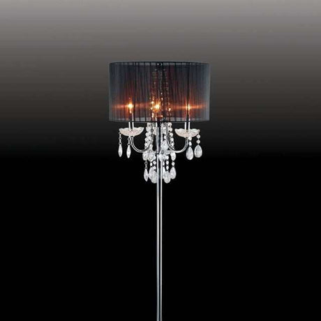 Jada Chrome/Black Floor Lamp - Ornate Home