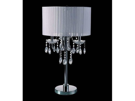 Jada Chrome/White Table Lamp - Ornate Home
