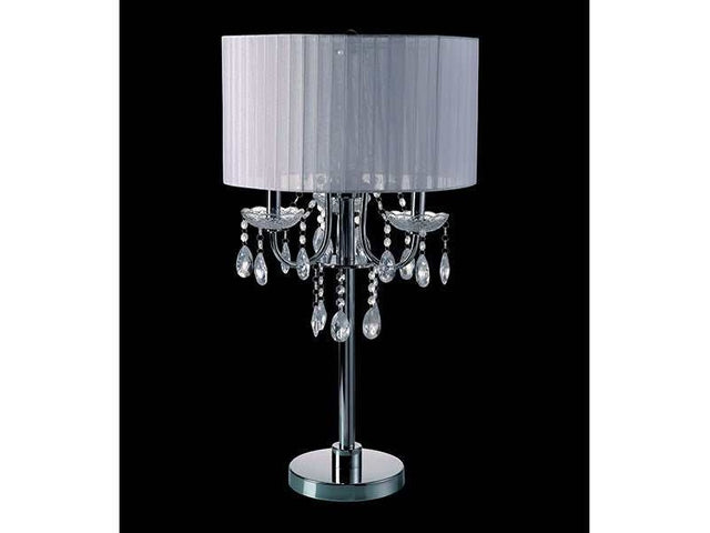 Jada Chrome/White Table Lamp - Ornate Home