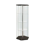 Jago Clear Hexagon Shaped Curio Cabinet - Ornate Home