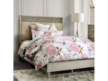 Jakarta Antique White/Beige Queen Bed - Ornate Home