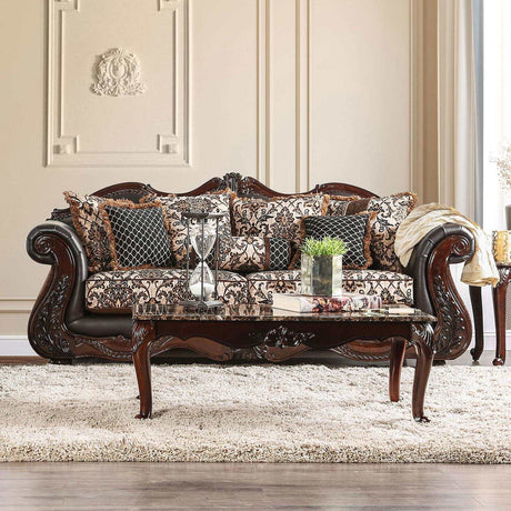 Jamael Brown & Espresso Stationary Sofa & Loveseat 2pc - Ornate Home