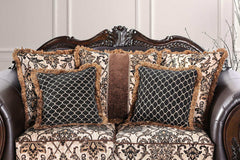 Jamael Brown & Espresso Stationary Sofa & Loveseat 2pc - Ornate Home
