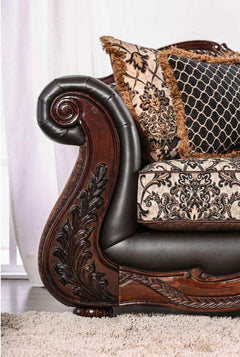 Jamael Brown & Espresso Stationary Sofa & Loveseat 2pc - Ornate Home