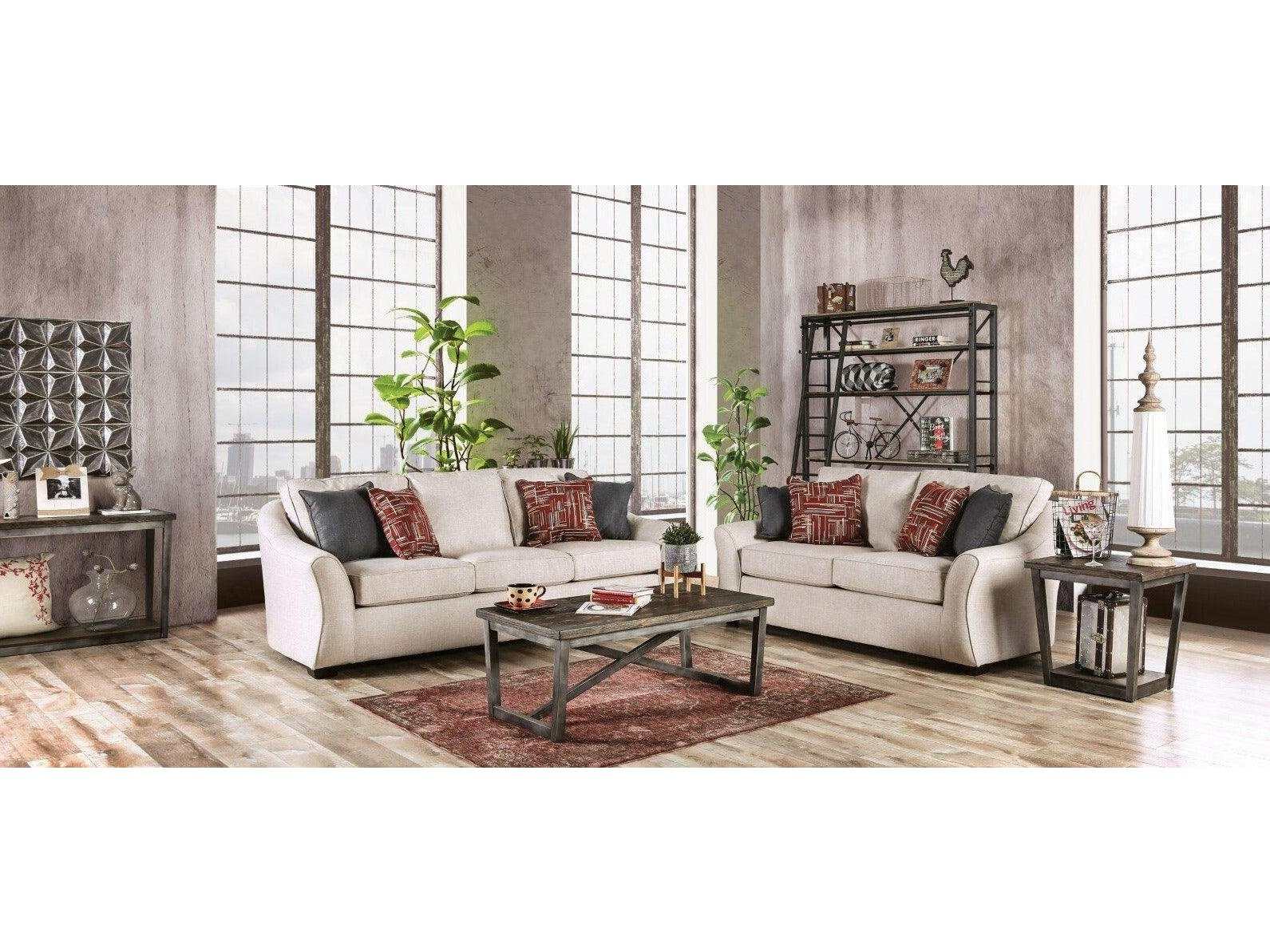 Jarrow Ivory Stationary Sofa & Loveseat 2pc - Ornate Home