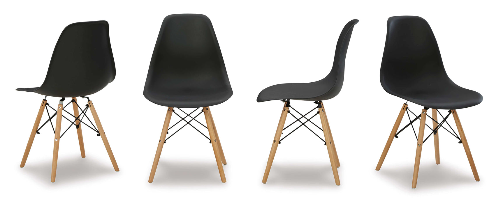 Jaspeni Black & Natural Dining Chair (Set of 4) - Ornate Home