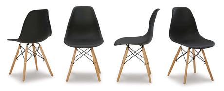 Jaspeni Black & Natural Dining Chair (Set of 4) - Ornate Home