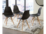 Jaspeni Black & Natural Dining Chair (Set of 4) - Ornate Home