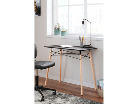 Jaspeni Black/Natural Home Office Desk - Ornate Home