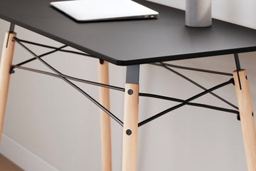 Jaspeni Black/Natural Home Office Desk - Ornate Home