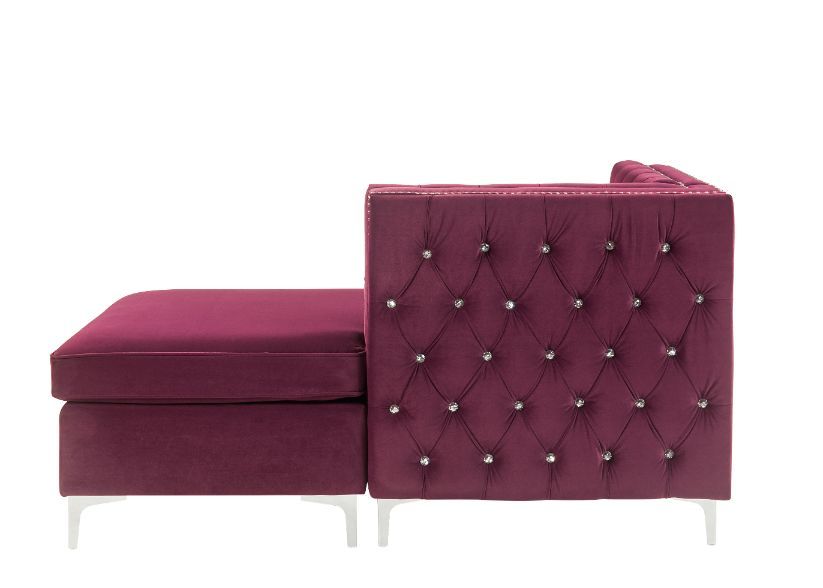 Jaszira Burgundy Velvet Modular Sofa Units / Create your own Style - Ornate Home