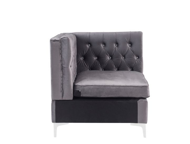 Jaszira Gray Velvet Modular Sofa Units / Create your own Style - Ornate Home
