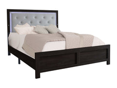 Jaylen Black Queen LED Panel Bed - Ornate Home