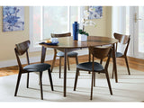 Jedda Dark Walnut / Black 5 Pc Dining Set - Ornate Home