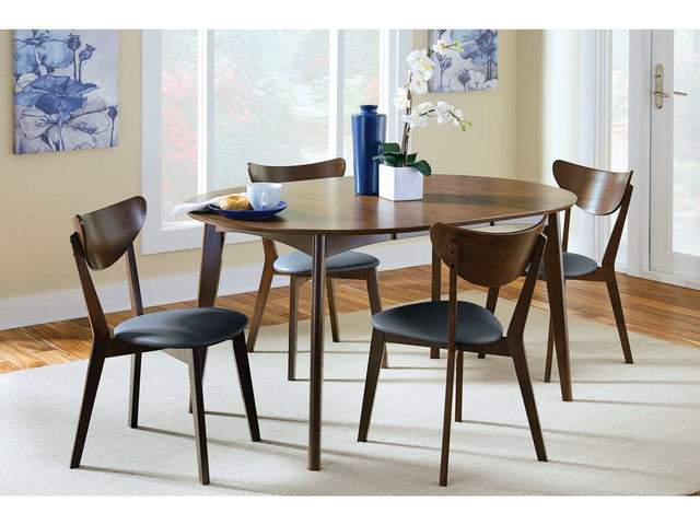 Jedda Dark Walnut / Black 5 Pc Dining Set - Ornate Home