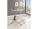 Jefferson Clear Acrylic & Chrome Serving Cart - Ornate Home