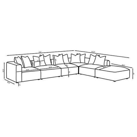 Jennifer Grey 6 Pc Sectional - Ornate Home
