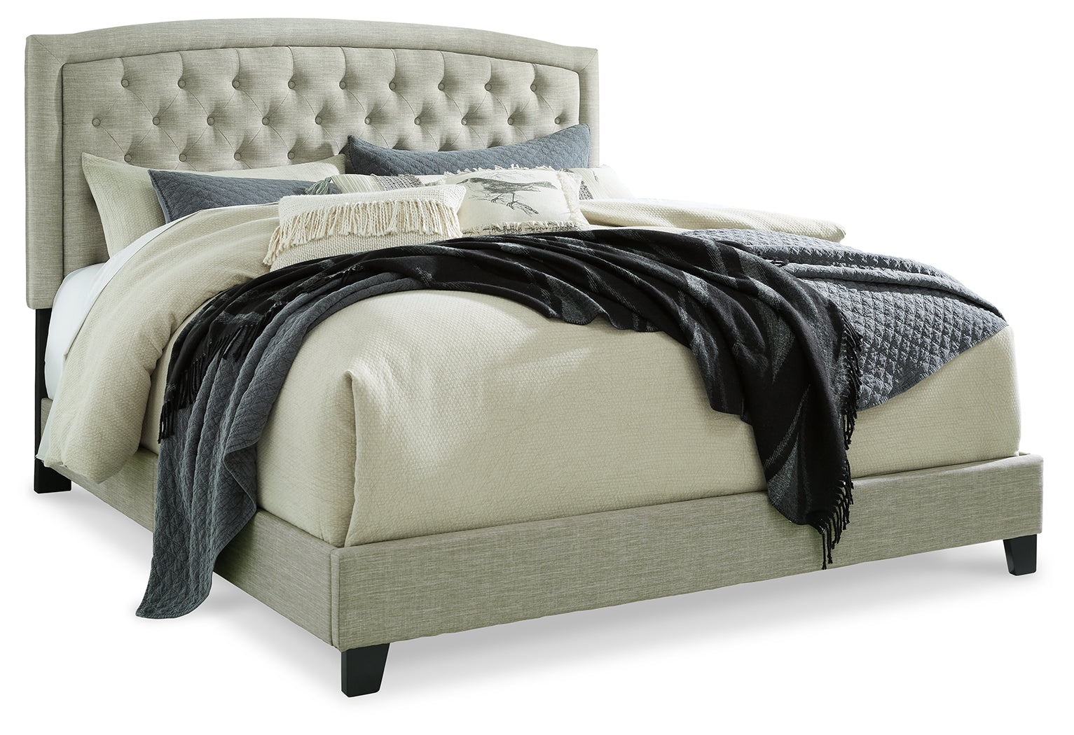 Jerary Gray Upholstered Bed - Ornate Home