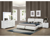 Jeremaine White California King Bed 4 Pc Set - Ornate Home
