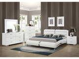 Jeremaine White California King Bed 5 Pc Set - Ornate Home