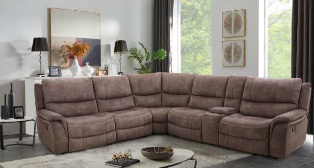 Jerominus Dark Brown Sectional - Ornate Home
