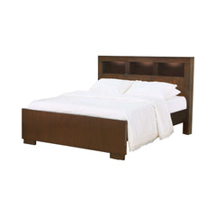 Jessica Cappuccino 5pc California King Bedroom Set w/ Bookcase Headboard - Ornate Home