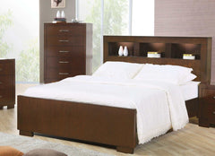 Jessica Cappuccino Queen Bed w/ Storage Headboard - Ornate Home