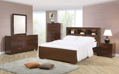 Jessica Cappuccino Queen Bed w/ Storage Headboard - Ornate Home