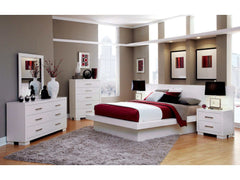 Jessica White 4pc Eastern King Bedroom Set - Ornate Home