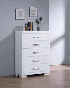Jessica White 5pc Queen Bedroom Set - Ornate Home